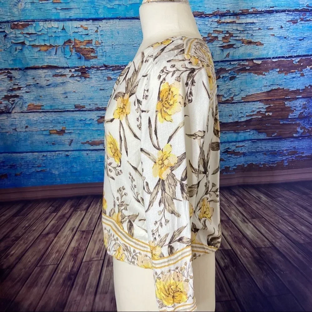 Lucky Brand boho white floral top Small - Picture 6 of 10